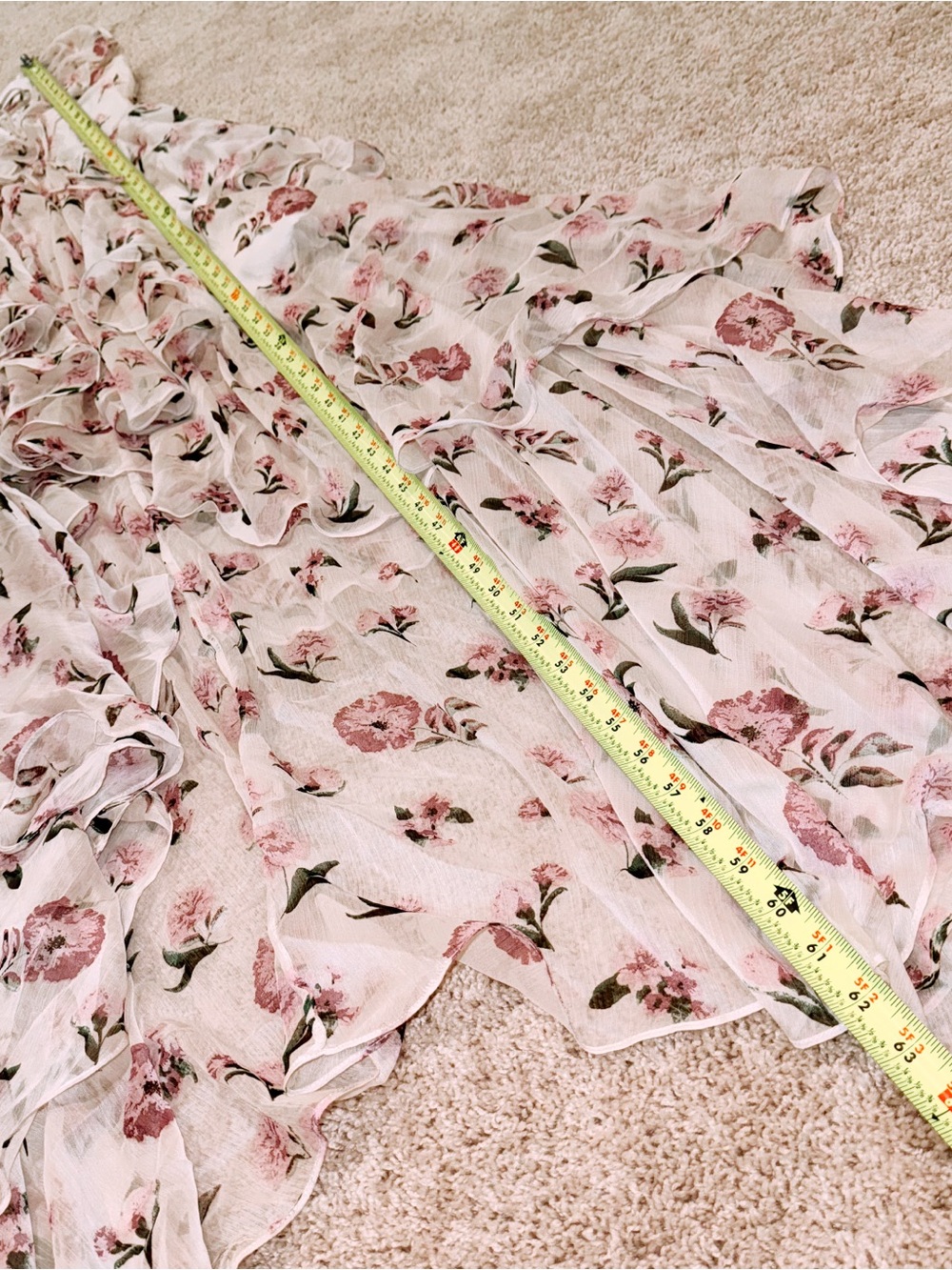 Y.A.S high-low asymmetrical pink floral maxi dress - Picture 15 of 15